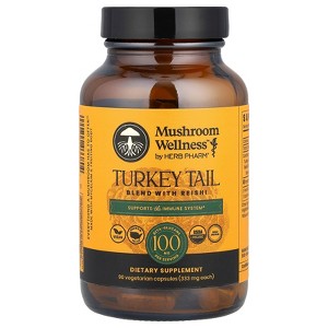 Herb Pharm Mushroom Wellness™, Turkey Tail Blend With Reishi, 90 Vegetarian Capsules - 1 of 4