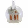 Cody Foster 2.0 Inch Frosty Abobe Globe Set/4 Mini Putz Paper House Tree Ornaments - 3 of 4