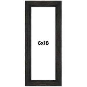 PosterPalooza | 6x18 Wide Barnwood Picture Frame, UV Acrylic, 6 Finishes - Grey, Brown, White, and Black - 1 of 4