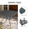 POCASSY Outdoor Dining Table, 37" Square Metal Patio Dining Table with 1.96" Umbrella Hole in Black, Round-Corner Dining Table for Outside - 3 of 4