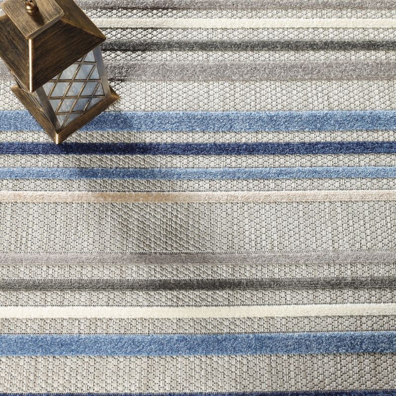 Coastal Geometric Casual Stripe Indoor Outdoor Area Rug by Blue Nile Mills, 6 of 10
