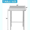 Stainless Steel Work Table, 400lb Capacity Commercial Prep Table with Galvanized Legs for Kitchen, Restaurant, Garage - 3 of 4