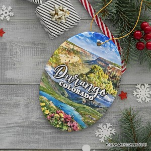 Rustic Durango Colorado Ornament, Mountain Train Town Christmas Gift and Western Adventure Souvenir | OrnamentallyYou - 1 of 4