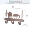 5 Star Super Deals Western Wall-Mounted Coat Rack with Rustic Metal Silhouette, Horse and Wagon Design, Cactus Hooks, and Farmhouse Organizer - 3 of 3