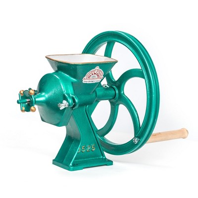 Diamant Green Cast Iron Manual Grain Mill with Wooden Handle
