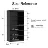 Wooakway 62"H Modern Wooden Decorative Combination Storage Cabinet Doorless Versatile for Entryway Living Room Hallway Black - 4 of 4