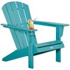 FONTOI Adirondack Chairs, Adirondack Chairs with Cup Holder, Outdoor Backyard Chairs with Reclining Seat Back for Garden, Blue, 29.5"*35.5"*34.25" - 3 of 4