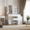 Vanity Desk with LED Lighted Mirror & Stool,6 Drawers + 6 Storage Shelves, Makeup Dressing Table for Bedroom - 4 of 4
