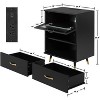 Modern Nightstand with Drawer, Mid Century Side Table Bedroom, Wood Dresser for Bedroom Cabinet, White - 2 of 4