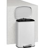 13 Gallon / 50 Liter Kitchen Trash Can with Soft Close Lid, S/S Rustproof Step-on Garbage Can for Kitchen with Inner Bucket, Rear Handle - 4 of 4