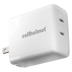 cellhelmet® 20-Watt Dual Wall Charger with 2 USB-C® Ports in White - 1 of 4