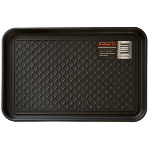 Stalwart 24"x15" All Weather Boot Tray with Water Resistant Plastic Utility Shoe Mat for Indoor and Outdoor Black - 1 of 3