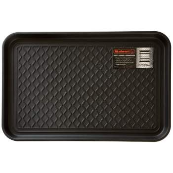 Stalwart 24"x15" All Weather Boot Tray with Water Resistant Plastic Utility Shoe Mat for Indoor and Outdoor Black