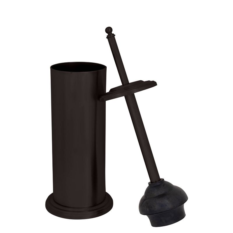 Rustic Toilet Plunger with Decorated Rim Brown - Bath Bliss, 1 of 7
