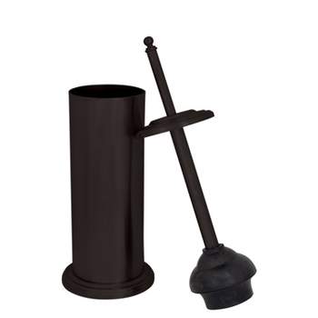 Rustic Toilet Plunger with Decorated Rim Brown - Bath Bliss