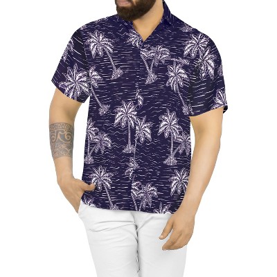 LA LEELA Mens Hawaiian Shirts Short Sleeve Button Down Shirt Men's Casual Shirts Holiday Tropical Beach Party Shirts for Men