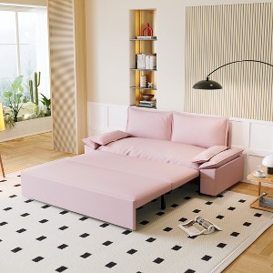 NicBex Couches for Living Room 63.8" Pull-Out Sofa Bed Multi-Functional Velvet Loveseat Sleeper Sofa Bed with Side Storage for Apartment - 1 of 4