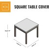 KHOMO GEAR Square Table Cover – Waterproof, Heavy-Duty Outdoor Furniture Cover in Grey – Fits Patio Coffee, Side, End & Small Square Tables - 21x17x21 - 3 of 4