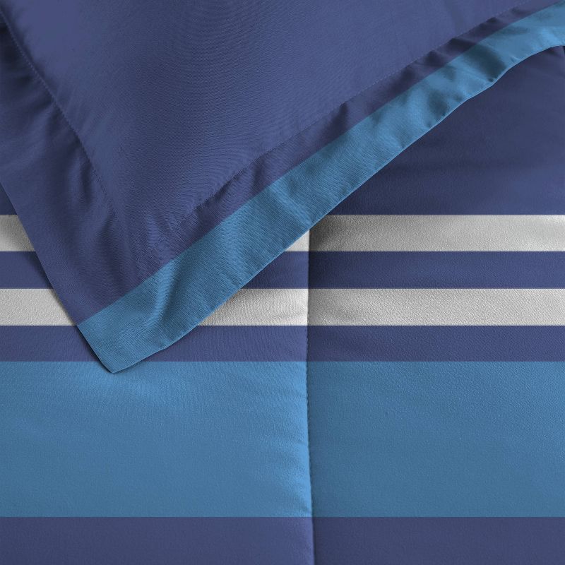 Twin Rugby Striped Kids&#39; Bed in a Bag Blue - Dream Factory, 6 of 7