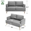 Gericco Loveseat Sofa 56", Small Couches for Small Spaces, Mid Century Love Seat Couches for Living Room, Upholstered 2-Seater Small Couch - 4 of 4