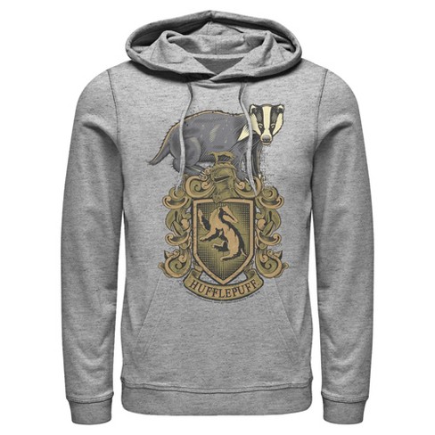 Men's Harry Potter Hufflepuff Crest Pull Over Hoodie - Athletic Heather -  3x Large : Target