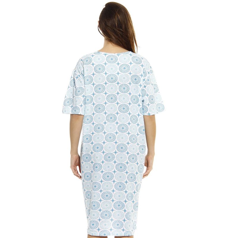 Just Love Womens Nightgown - Short Sleeve Henley Oversized Sleepwear Gown, 3 of 4