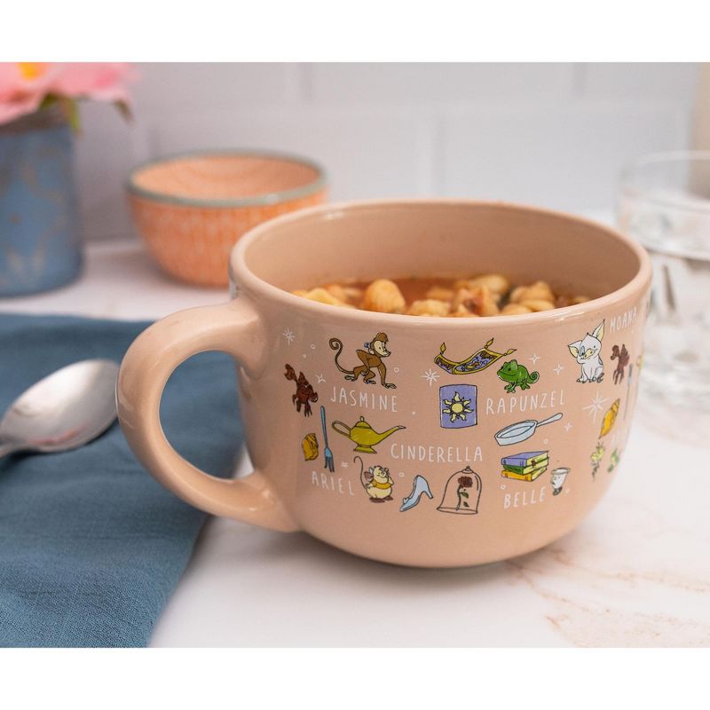 Silver Buffalo Disney Princess Ceramic Soup Mug with Vented Lid | Holds 24 Ounces, 5 of 7