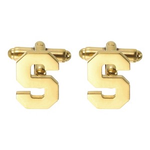 Unique Bargains Men Weddings Gift Classic Alphabet Cuff Links with Box 2 Pcs - 1 of 3