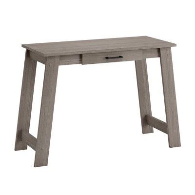 Beginnings Writing Desk with Drawer Silver Sycamore - Sauder: Modern Home Office Furniture, MDF Material