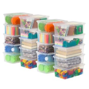 5 Qt Plastic Storage Bins with Lids, Stackable Totes, Containers, Clear, 20Pk - 1 of 4