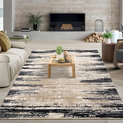 coucheta Rugs, Washable Modern Abstract Accent Carpet, Non-Slip Low Pile Indoor Area Rug for Kitchen Bedside Soft No-Shedding