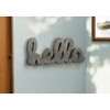 HomeRoots 12" X 28" Gray Handcrafted Abstract hello Metal Wall Decor - 2 of 4