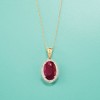 Ross-Simons 6.25 Carat Ruby and .14 ct. t.w. Diamond Pendant Necklace in 14kt Yellow Gold - 3 of 4