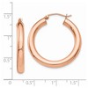 Black Bow Jewelry 4mm x 30mm Polished 14k Rose Gold Large Round Tube Hoop Earrings - 4 of 4