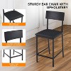 VINGLI Dining Table Set for 2, Kitchen Breakfast Counter Height Small 3 Piece Bar Table and Chairs Set with Storage, Black - 4 of 4