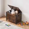 Storage Chest, Storage Bench with Safety Hinge, Farmhouse Style Wooden Toy Chest for Entryway, Bedroom, Living Room, Rustic Brown - 4 of 4