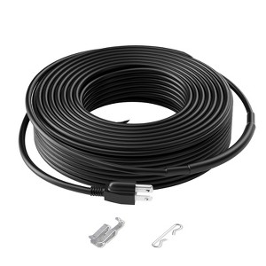VEVOR Self-Regulating Pipe Heating Cable, 140FT 5W/FT Heat Tape for Pipes, Roof Snow Melting De-icing, Gutter and Pipe Freeze Protection, Black - 1 of 4