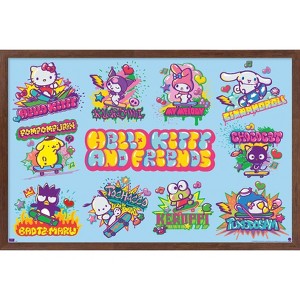 Trends International Hello Kitty and Friends: 24 Tokyo Skate Group Grid Framed Wall Poster Prints - 1 of 4