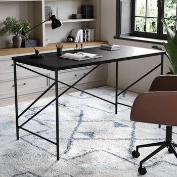 Home Office Parsons Desk with Oil Rubbed Bronze Metal Black - Martha Stewart