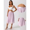 Allegra K Women's Pleated Elastic Waist Casual Accordion Midi Skirt - 2 of 4