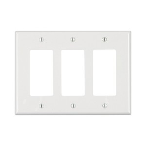 Leviton White 3 gang Thermoplastic Nylon Decorator Wall Plate 1 pk - 1 of 1