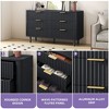 Modern 6 Drawer Dresser with Waveform Fluted Panel Wider Closet Dressers Chest of Drawers Wood Storage Dresser Organizer for Living Rooms - 2 of 4