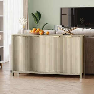 COZONY 55" Modern Fluted Buffet Cabinet with Storage, 4-Door Wooden Sideboard Credenza with Adjustable Shelf for Dining Room, Kitchen & Living Room - 1 of 4