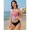 Womens 2 Piece Swimsuits Halter Tankini Sets Summer Beach Wear Tank Swimsuit with Brief - 4 of 4