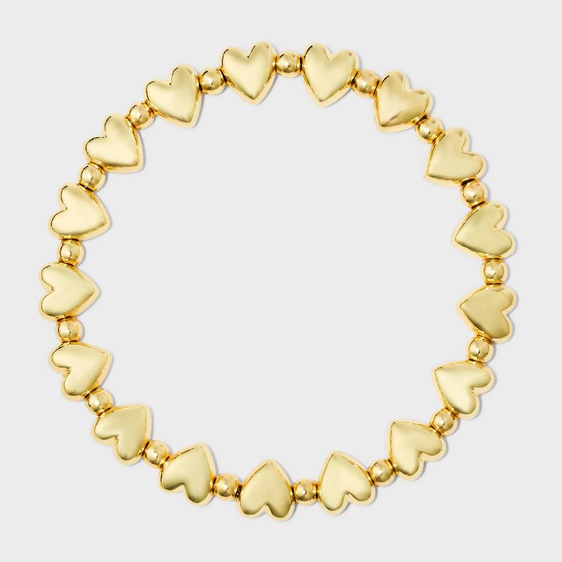 SUGARFIX by BaubleBar Hearts Stretch Bracelet - Gold, 3 of 5