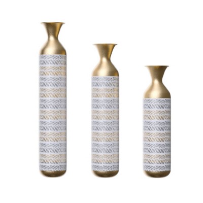 Infurnic Decorative Vases Set of 3 Classic and Neat Vases Vases, High Independent Flower Stand for Living Room, Entryway, Multiolored, 5.7"*5.7"*33.5"
