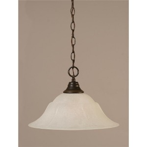 Toltec Lighting Any 1 - Light Pendant in  Dark Granite with 16" White Marble  Shade - 1 of 1