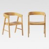 Saracina Home Set of 2 Modern Solid Wood Rounded Back Dining Chair - 2 of 4