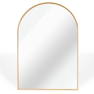 Vynxaria 24x36 Inch Gold Arched Wall Mirror ¨C Elegant Framed Bathroom Mirror - 1 of 4