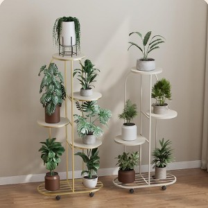 Metal Plant Stand with Wheels, Tiered Corner Shelf for Indoor Plants, Patio, Bedroom, Living Room, Balcony - 1 of 4
